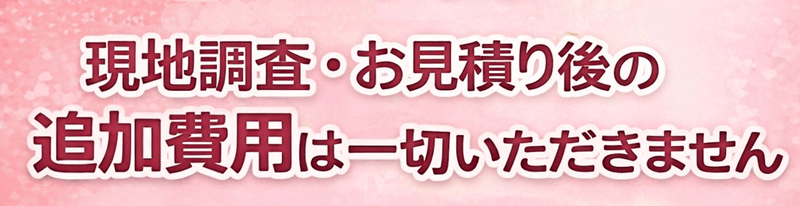 追加費用はいただきません